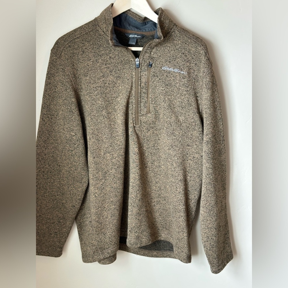 Eddie Bauer Men's XL  Zip-Up Sweater in Brown